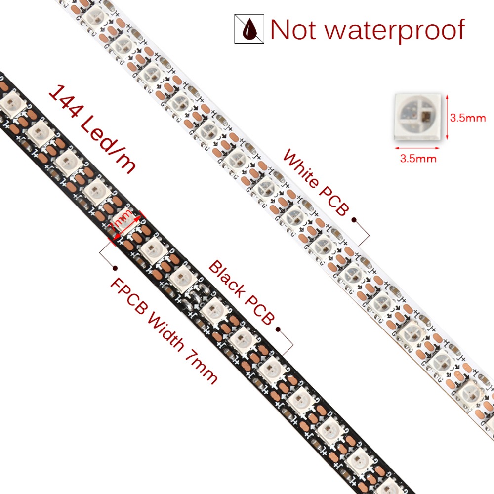5V 144LEDs SK6812 RGBW 3535 Addressable Flexible LED Strip